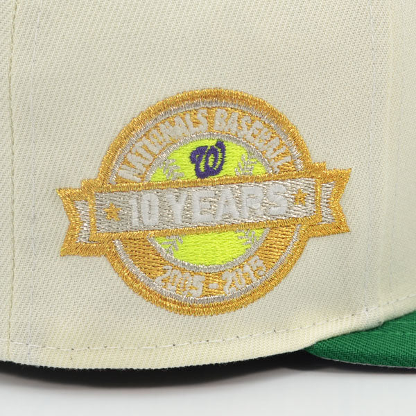 Washington Nationals 10th Anniversary Exclusive New Era 59Fifty Fitted Hat -Chrome/Green
