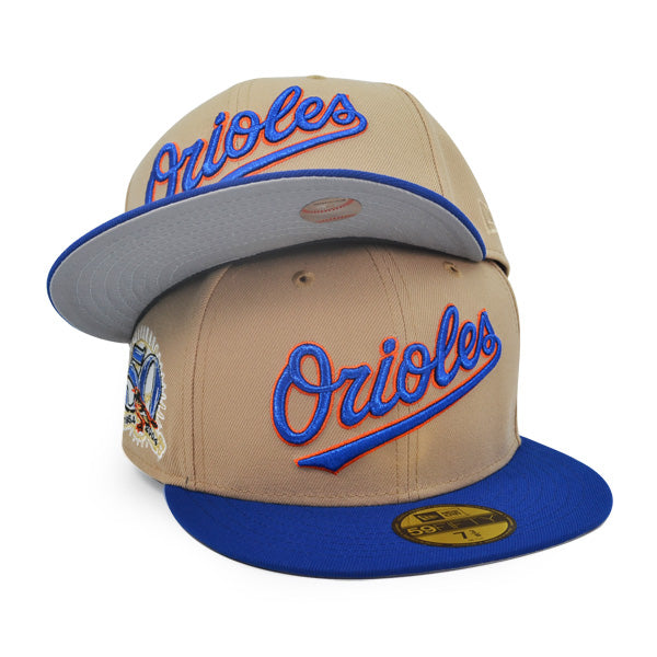 Baltimore Orioles 50th Anniversary Exclusive New Era 59Fifty Fitted Hat - Camel/Royal