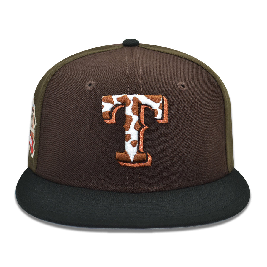 Texas Rangers "TEXAS CHAINSAW" Exclusive New Era 59Fifty Fitted Hat - Walnut/Burntwood/Black