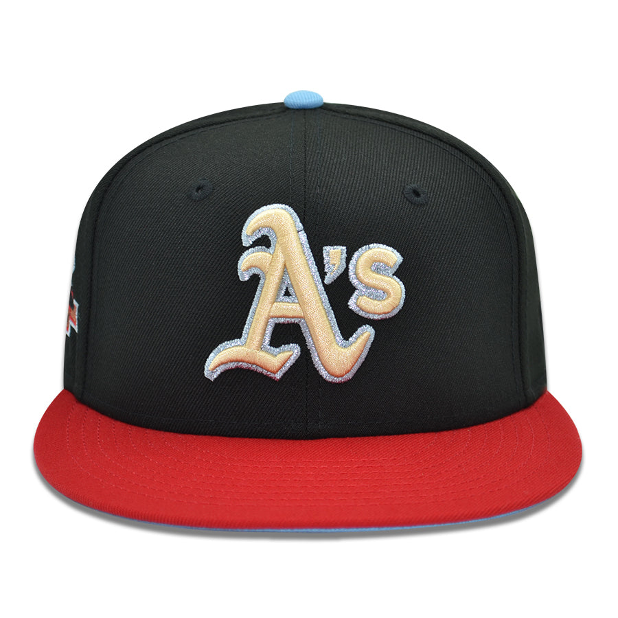 Oakland Athletics "AQUA LAD" Exclusive New Era 59Fifty Fitted Hat - Black/Red/Sky