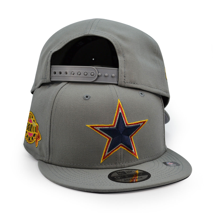 Dallas Cowboys New Era Exclusive SUPER BOWL XXVlll 9Fifty Snapback Hat - Gray