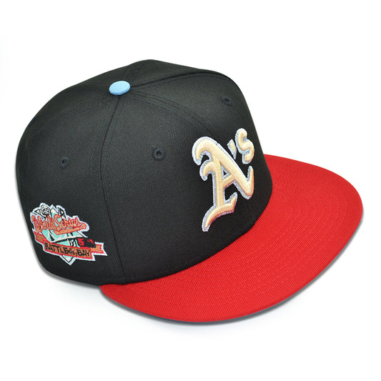 Oakland Athletics "AQUA LAD" Exclusive New Era 59Fifty Fitted Hat - Black/Red/Sky