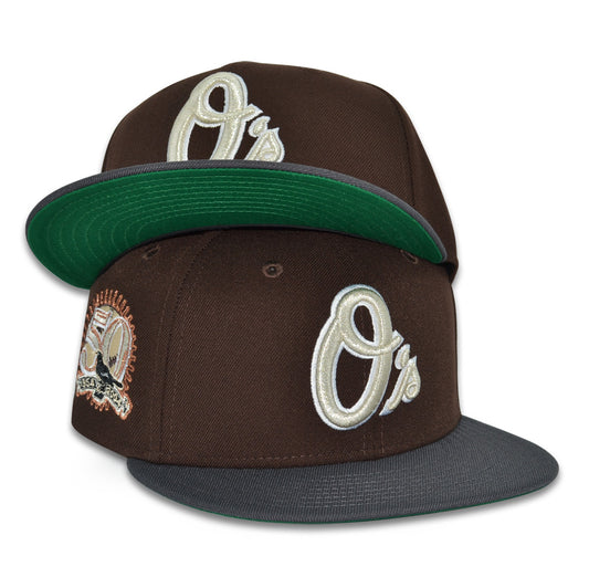 Baltimore Orioles "Edgar Allen O's" Exclusive New Era 59Fifty Fitted Hat - Burntwood/Graphite