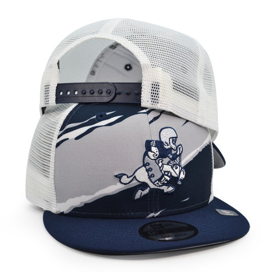 Dallas Cowboys New Era RETRO TEAR TRUCKER MESH 9Fifty Snapback NFL Hat - Navy/Gray/White