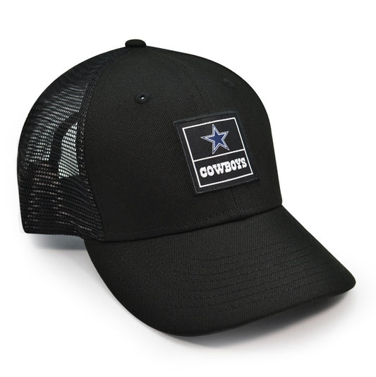 Dallas Cowboys New Era SQUARE TRUCKER MESH 9Fifty Snapback Low Profile NFL Hat - Black