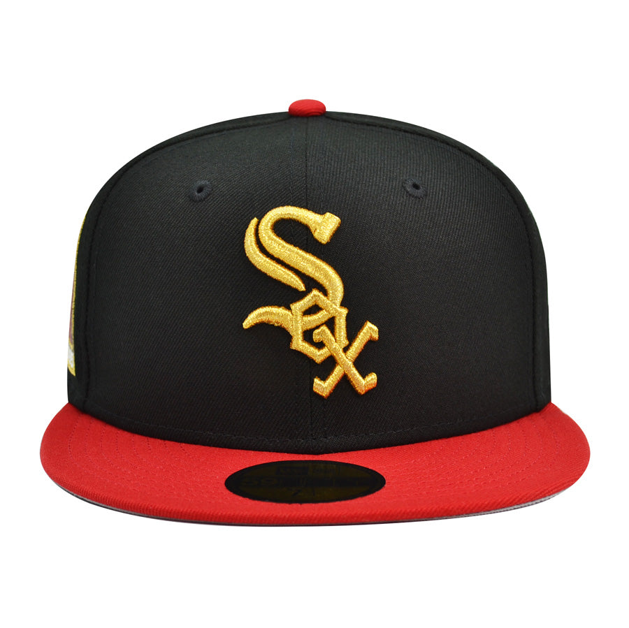 Chicago White Sox 95 YEARS Exclusive New Era 59Fifty Fitted Hat - Black/Red