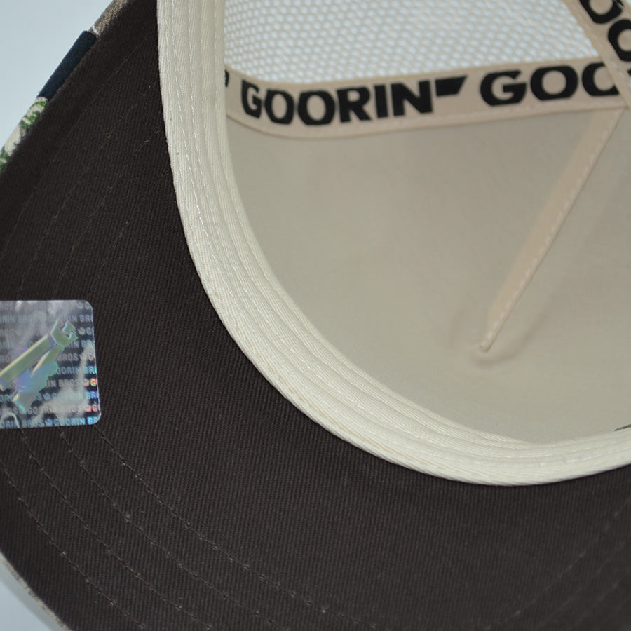 BAE DOE Real Tree Edge Goorin Bros Mesh Trucker Snapback Hat - Cream/Real Tree Camo