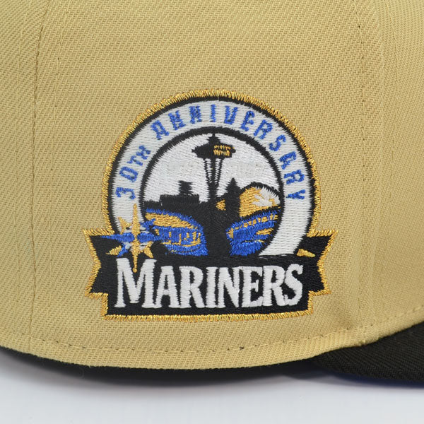 Seattle Mariners 30th ANNIVERSARY Exclusive New Era 59Fifty Fitted Hat - Vegas Gold/Black