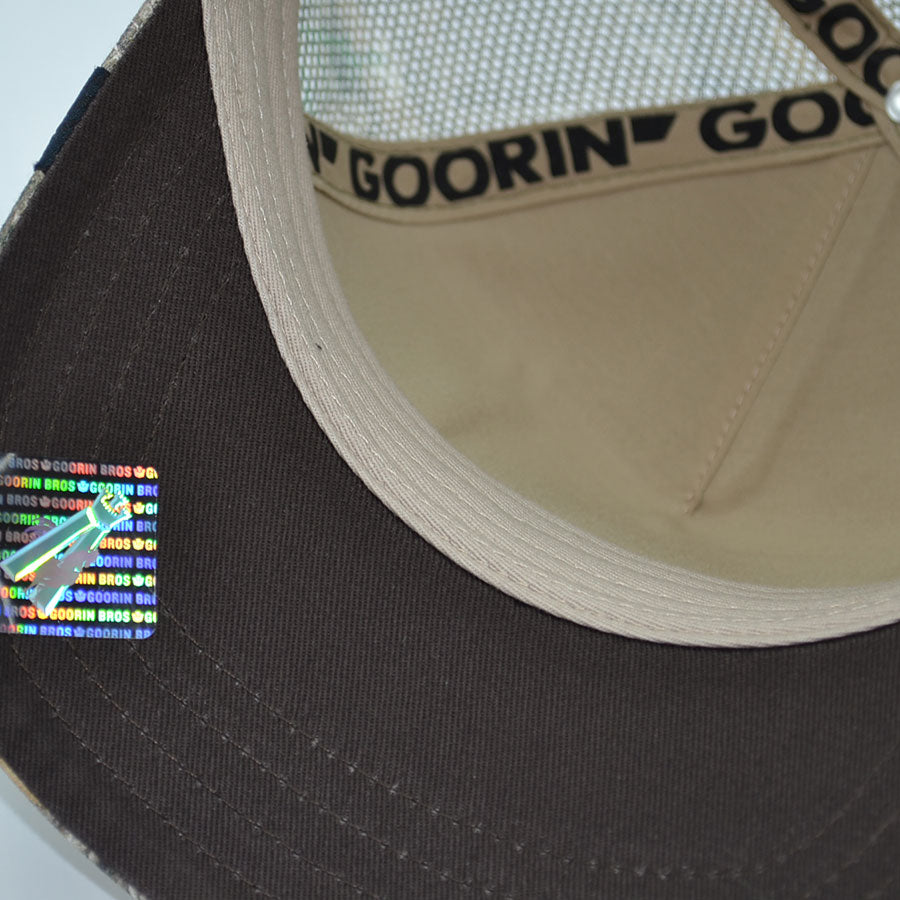 CANCELLED SKULL Real Tree Edge Goorin Bros Mesh Trucker Snapback Hat - Cream/Real Tree Camo