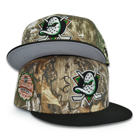 Anaheim Ducks "CAPTAIN QUACK" Exclusive New Era 59Fifty Fitted Hat - Real Tree/Black