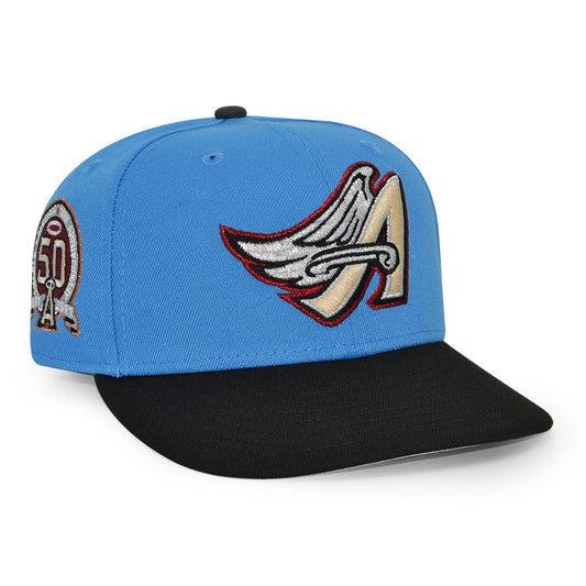 Anaheim Angels "ALLOMON ANGELS" Exclusive New Era 59Fifty Fitted Hat - Blue Reef/Black