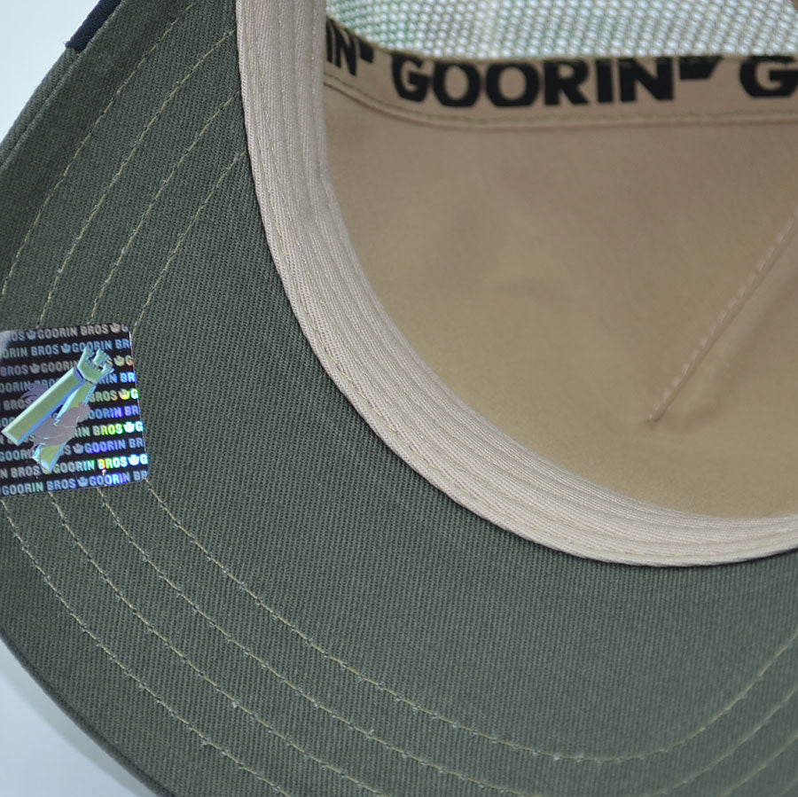 LUCKY DUCK Real Tree Edge Goorin Bros Mesh Trucker Snapback Hat - Real Tree Camo/Beige