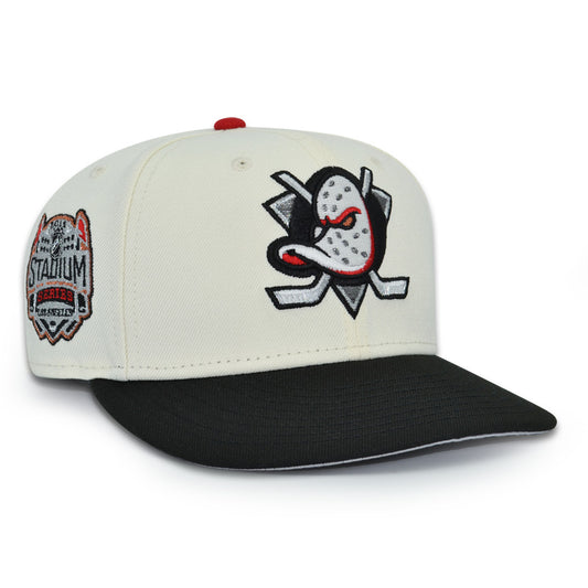 Anaheim Ducks "FORECHECK" Exclusive New Era 59Fifty Fitted Hat - Chrome/Black