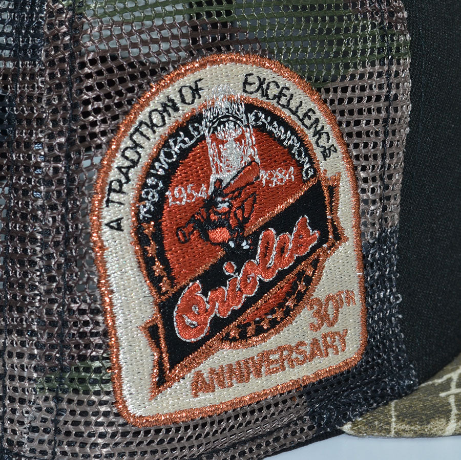Baltimore Orioles "O'S ESCAPE" Exclusive New Era 59Fifty Fitted Hat - Black/Real Tree/Woodland Camo Mesh