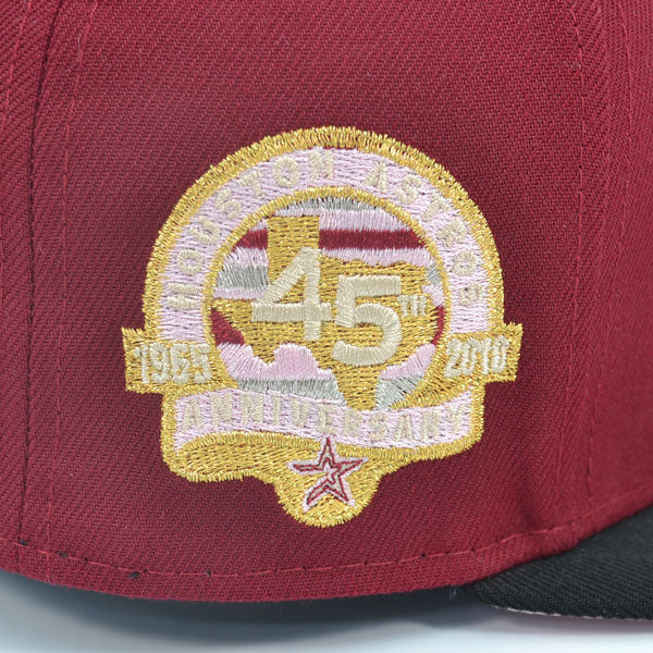 Houston Astros 45 ANNIVERSARY Exclusive New Era 59Fifty Fitted Hat -Cardinal/Black