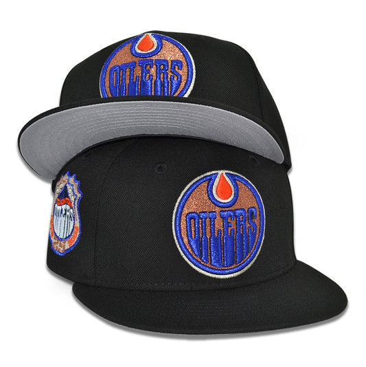 Edmonton Oilers "DYNASTY BADGE" Exclusive New Era 59Fifty Fitted Hat - Black
