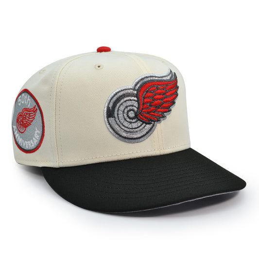 Detroit Red Wings "THE CLASSIC" Exclusive New Era 59Fifty Fitted Hat - Chrome/Black
