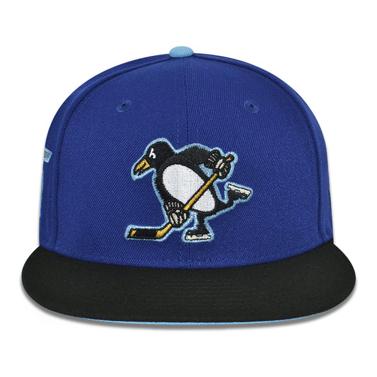 Pittsburgh Penguins "EMPEROR" Exclusive New Era 59Fifty Fitted Hat - Dark Royal/Black