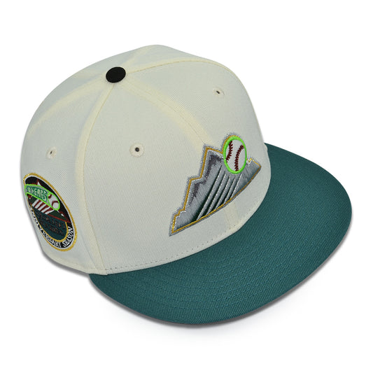 Colorado Rockies "NO NINJUTSU" Exclusive New Era 59Fifty Fitted Hat - Chrome/Mountain Pine