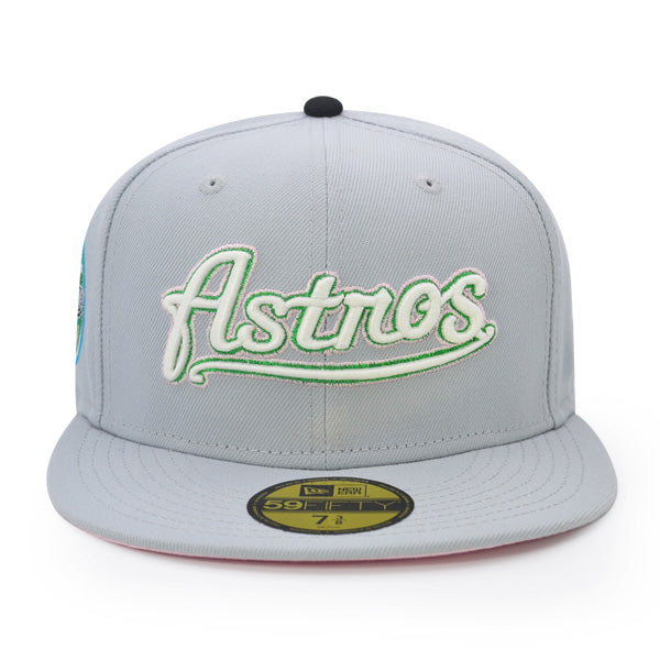 Houston Astros 45 Years Exclusive New Era 59Fifty Fitted Hat  - Gray/Metallic Green/Pink UV