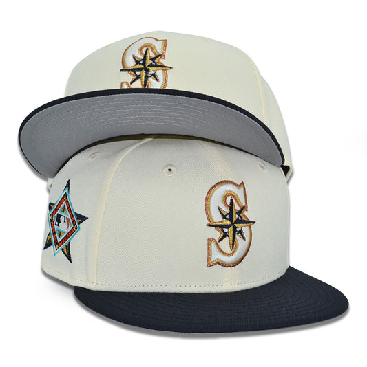 Seattle Mariners "465" Exclusive New Era 59Fifty Fitted Hat - Chrome/Navy