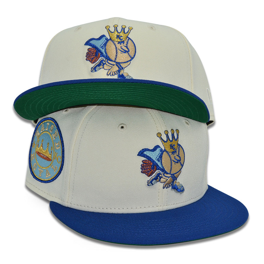 Kansas City Royals "KING GEORGE" Exclusive New Era 59Fifty Fitted Hat - Chrome/Light Royal