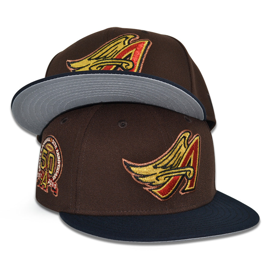 Anaheim Angels "SAUCY'S ANGELS III" Exclusive New Era 59Fifty Fitted Hat - Burntwood/Navy