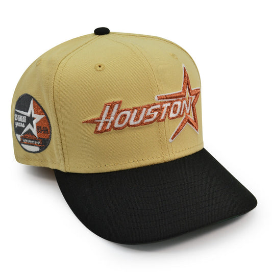 Houston Astros 35 Years Exclusive New Era 59Fifty Fitted Hat -Vegas Gold/Black