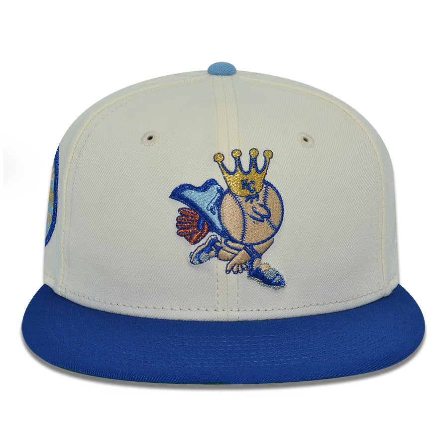 Kansas City Royals "KING GEORGE" Exclusive New Era 59Fifty Fitted Hat - Chrome/Light Royal