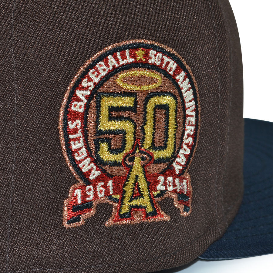 Anaheim Angels "SAUCY'S ANGELS III" Exclusive New Era 59Fifty Fitted Hat - Burntwood/Navy