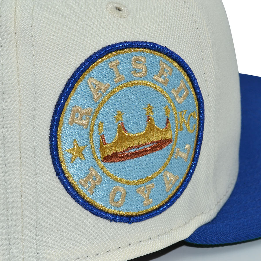 Kansas City Royals "KING GEORGE" Exclusive New Era 59Fifty Fitted Hat - Chrome/Light Royal