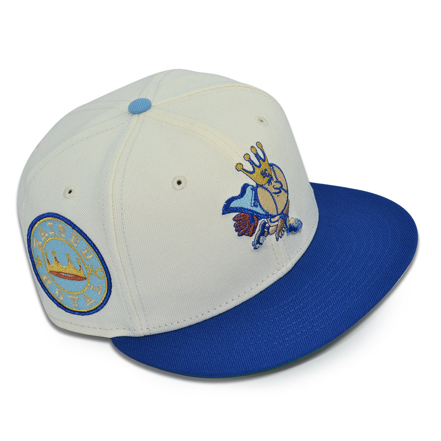 Kansas City Royals "KING GEORGE" Exclusive New Era 59Fifty Fitted Hat - Chrome/Light Royal