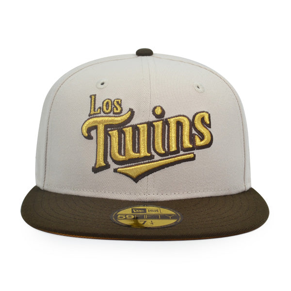 Minnesota Los Twins Script BOMBA SQUAD Exclusive New Era 59Fifty Fitted Hat - Stone/Walnut