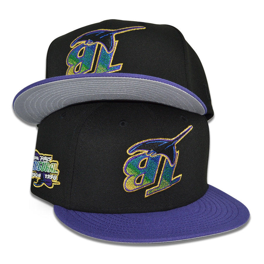 Tampa Bay Devil Rays "TAMPA FADE" Exclusive New Era 59Fifty Fitted Hat - Black/New Orchid