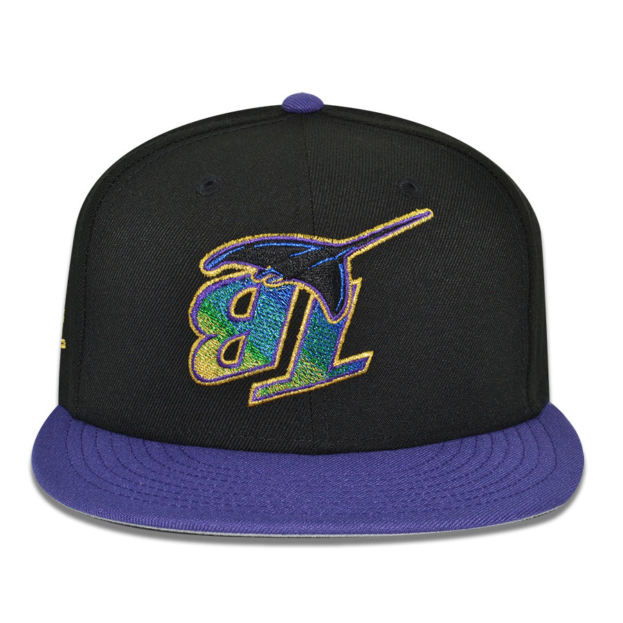 Tampa Bay Devil Rays "TAMPA FADE" Exclusive New Era 59Fifty Fitted Hat - Black/New Orchid