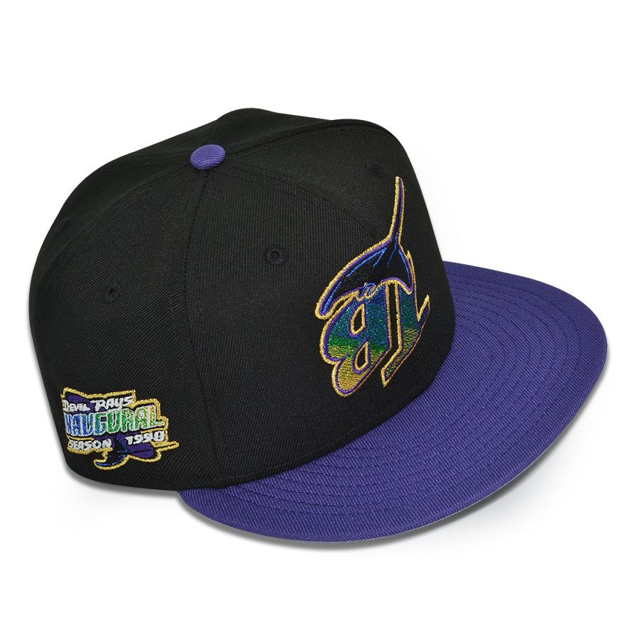Tampa Bay Devil Rays "TAMPA FADE" Exclusive New Era 59Fifty Fitted Hat - Black/New Orchid