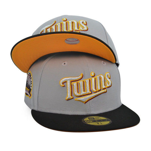 Minnesota Twins Script 60th SEASON Exclusive New Era 59Fifty Fitted Hat - Gray/Black