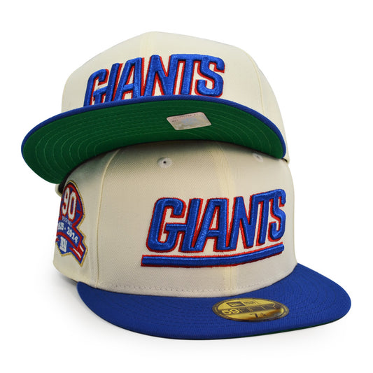 New York Giants 90 Seasons Exclusive New Era 59Fifty Fitted Hat -Chrome/Royal