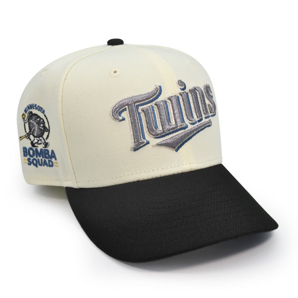 Minnesota Twins Script BOMBA SQUAD Exclusive New Era 59Fifty Fitted Hat - Chrome/Black