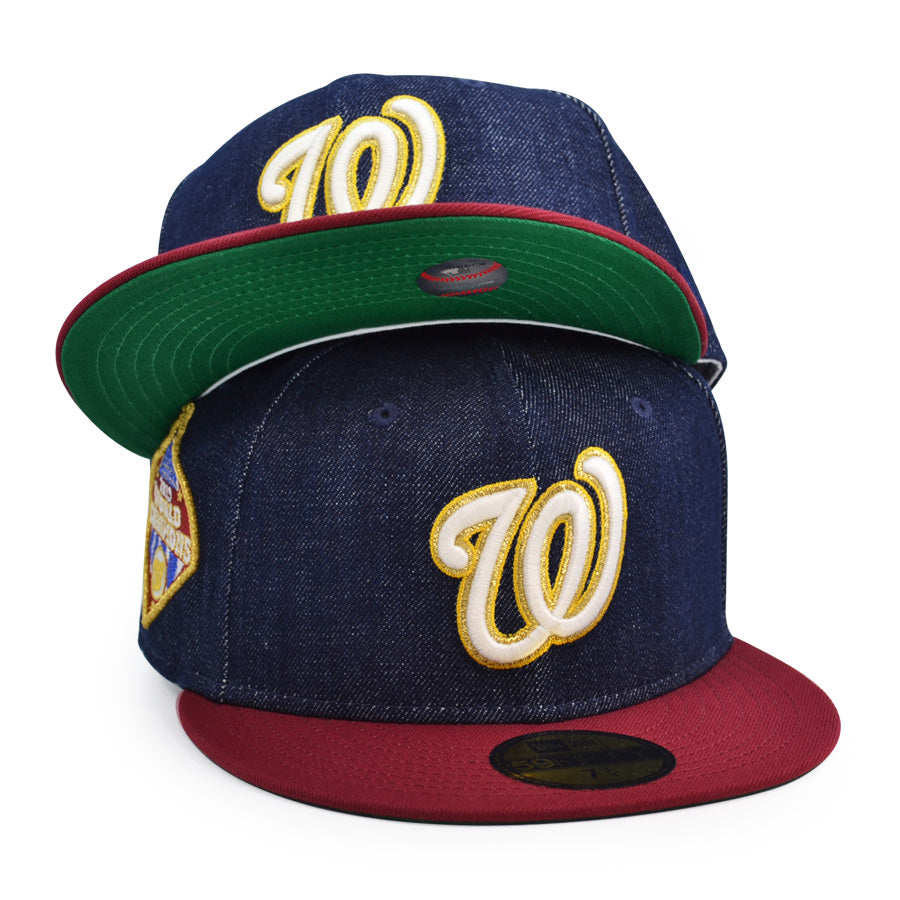 Washington Nationals 2019 World Champions Exclusive New Era 59Fifty Fitted Hat - Denim/Burgundy