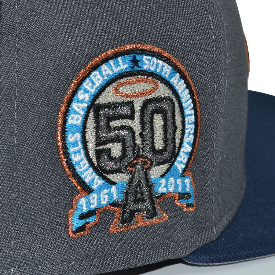 Anaheim Angels "APOCALYPSE" Exclusive New Era 59Fifty Fitted Hat - Dark Graphite/Oceanside
