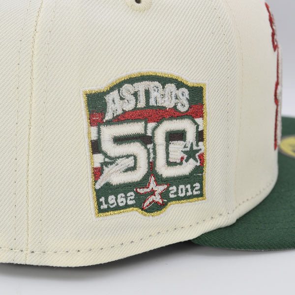 Houston Los Astros 50th ANNIVERSARY Exclusive New Era 59Fifty Fitted Hat – Chrome/Cilantro Green