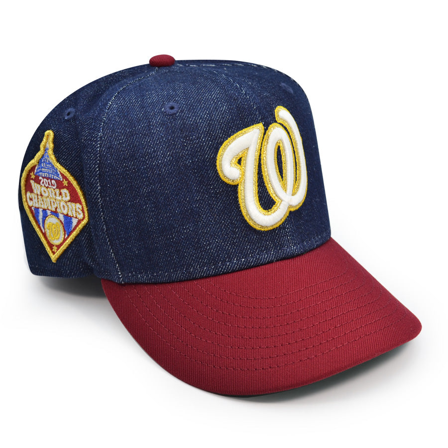 Washington Nationals 2019 World Champions Exclusive New Era 59Fifty Fitted Hat - Denim/Burgundy