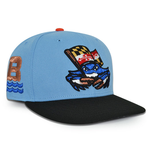 Chesapeake Baysox "BLUE CRAB" Exclusive New Era 59Fifty Fitted Hat - Sky/Black