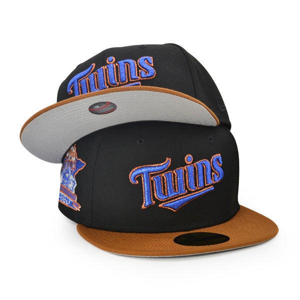 Minnesota Twins 40th SEASON Exclusive New Era 59Fifty Fitted Hat - Black/Peanut