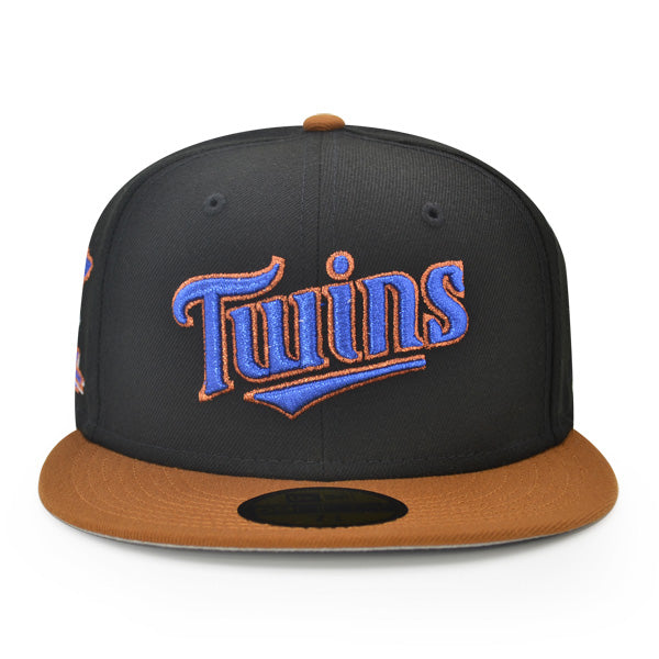 Minnesota Twins 40th SEASON Exclusive New Era 59Fifty Fitted Hat - Black/Peanut