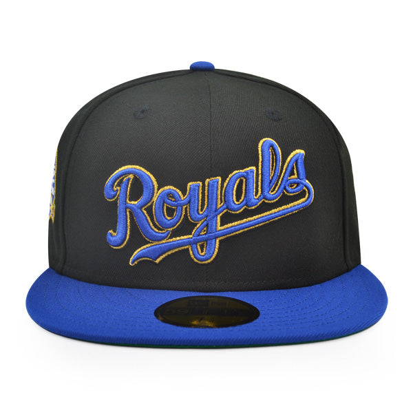 Kansas City Royals 40th ANNIVERSARY Exclusive New Era 59Fifty Fitted Hat - Black/Royal