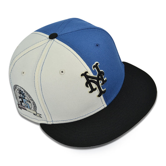 New York Mets "TWO FACE" Exclusive New Era 59Fifty Fitted Hat - Indigo/Chrome/Black