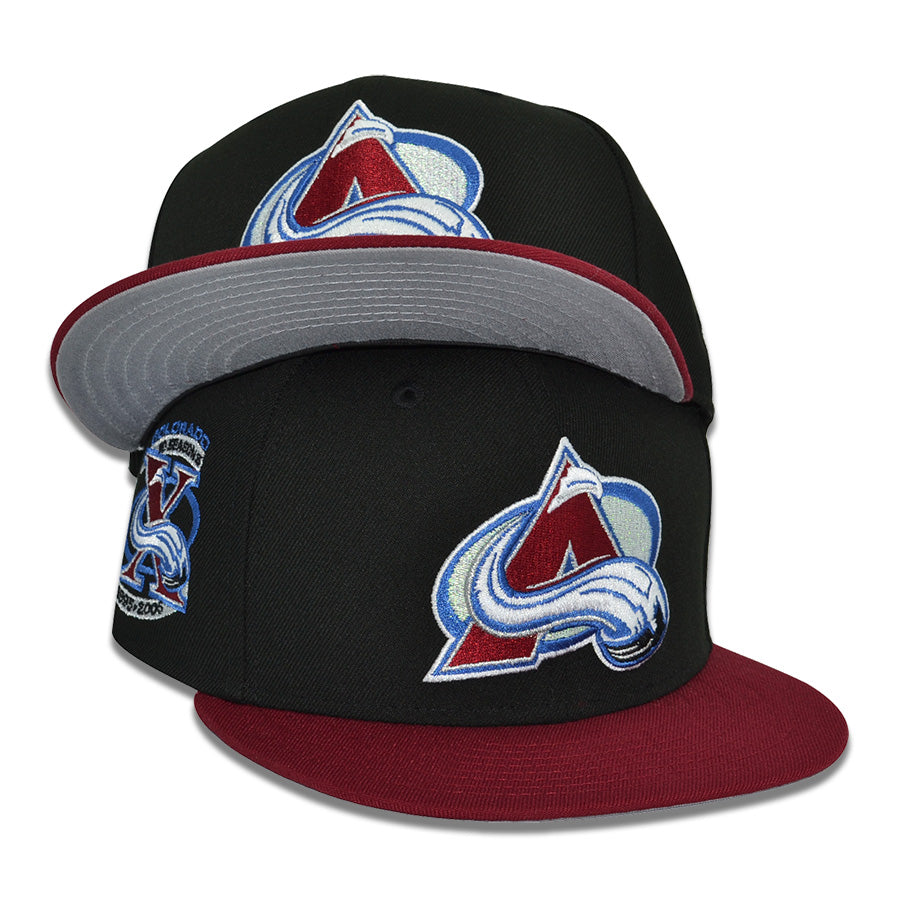 Colorado Avalanche "ICED OUT" Exclusive New Era 59Fifty Fitted Hat - Black/Cardinal