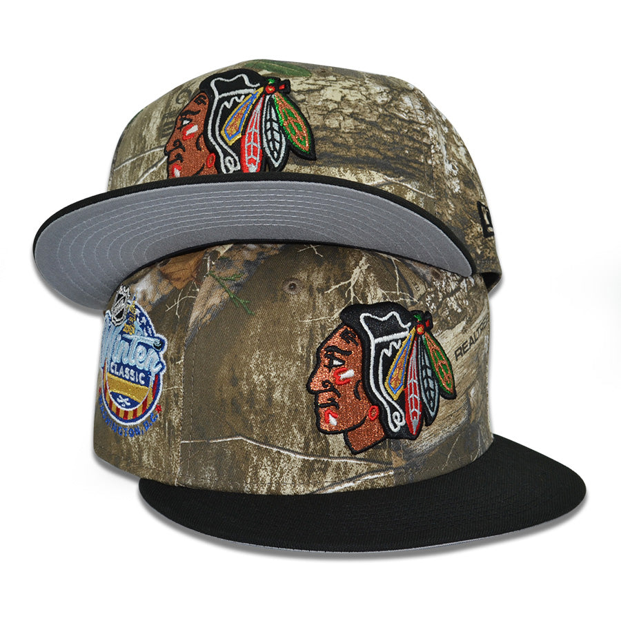 Chicago Blackhawks "BACKWOODS" Exclusive New Era 59Fifty Fitted Hat - Real Tree/Black